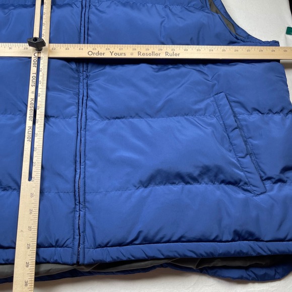 St Johns Bay Mens Big Tall 3XT 3XG Blue Puffer Vest Hooded Full Zip Pockets - Picture 6 of 11